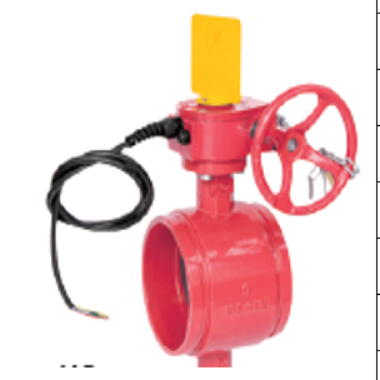 BS Grooved Butterfly Valve with Tamper Switch, APSAD approved (XD381X39)